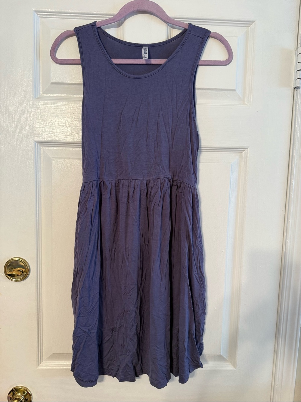 Sleeveless Casual Gathered Mini Dress in Purple